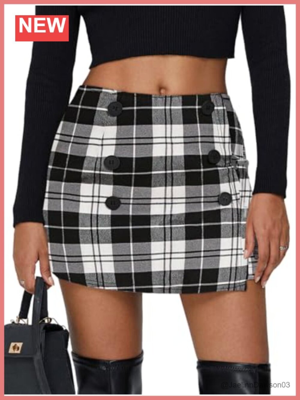 Plaid Tweed High Waist Bodycon Mini Skirt for Women Y2K Fall Winter Stretch